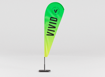 Custom teardrop flag for outdoor church events — full-color printing, easy assembly by VIVID