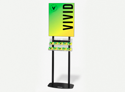 VIVID invite card display — side view showing card slots and sturdy base