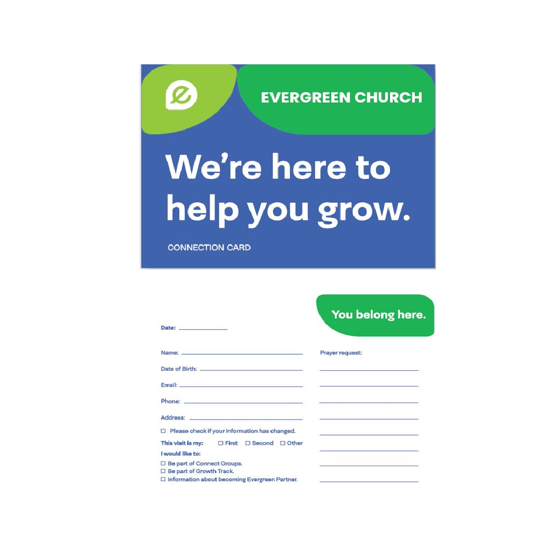 Custom church connect cards for first-time guests and follow-up — professional printing by VIVID