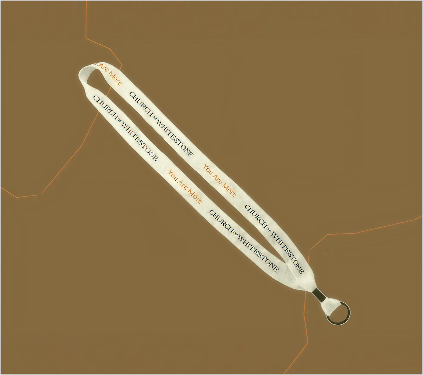VIVID custom lanyard — detail view showing clasp and attachment hardware